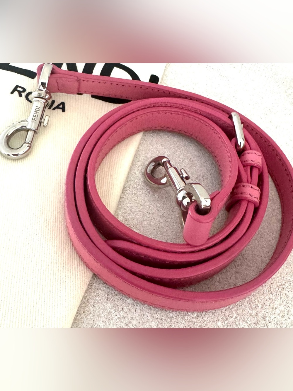 FENDI Petite 3Jours Pink Leather Satchel Crossbody COA - Picture 5 of 13